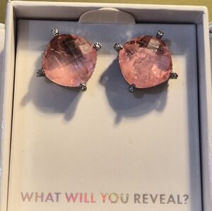 Chic Pink Cushion Cut Earrings